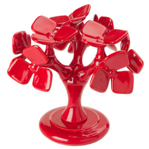 Alberello medio rosso, foglia nova